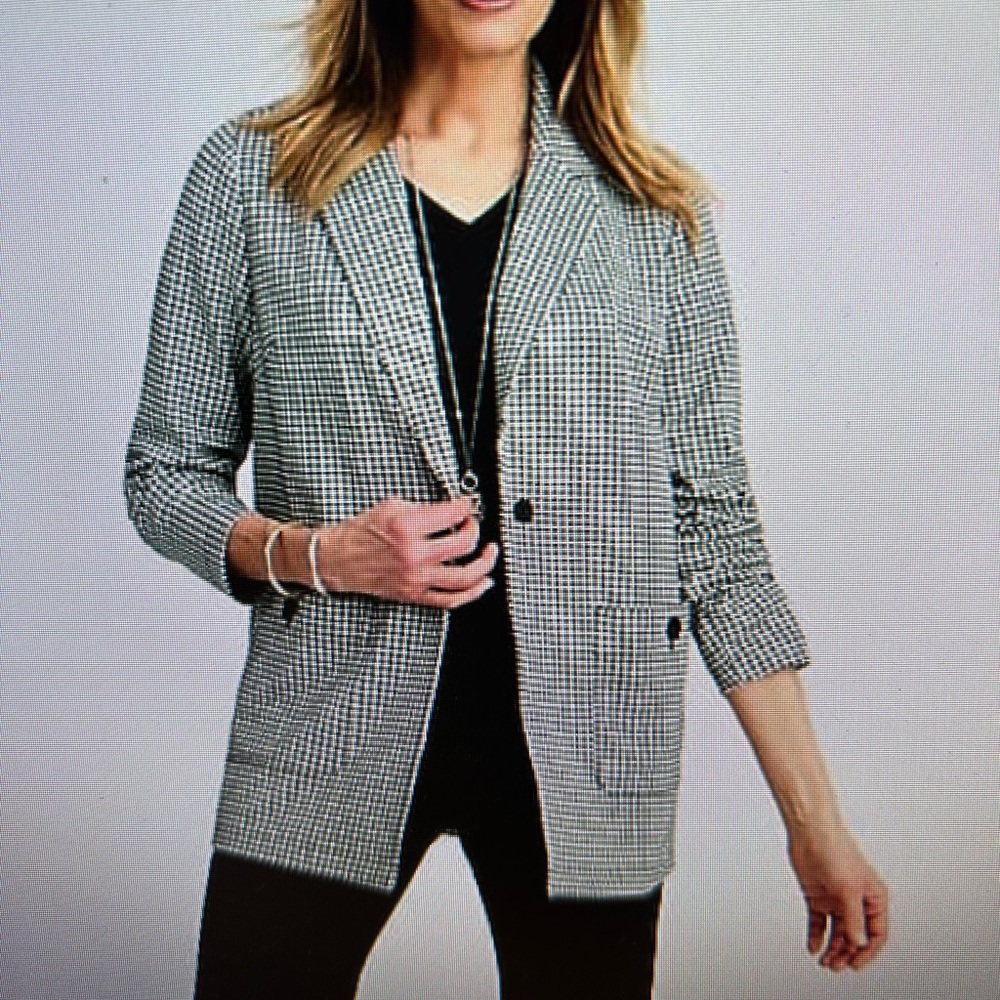 J. Jill Monochrome Checkered Blazer- brand new!